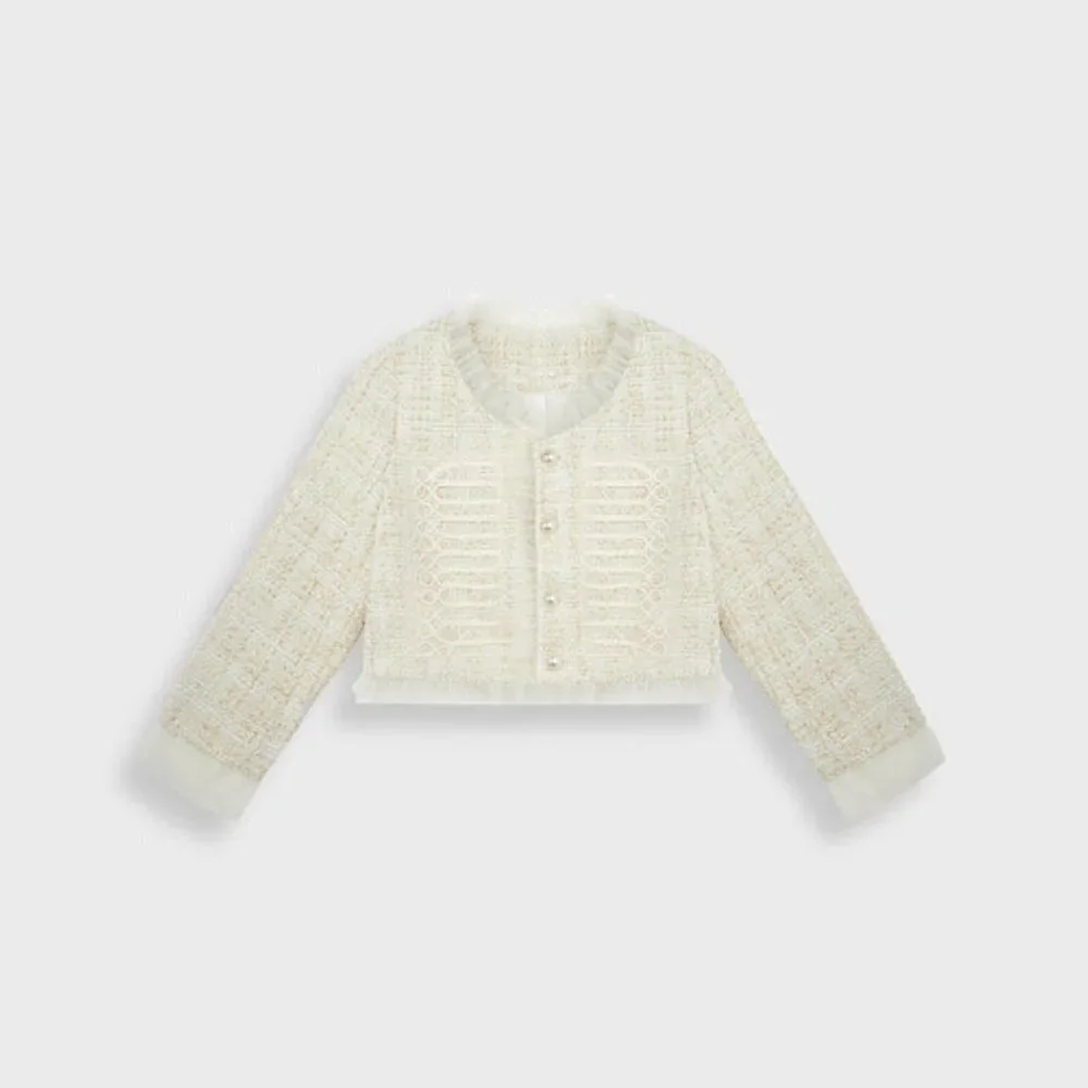 J.ING Kyrah Beige Lace Blazer - Picture 6 of 7